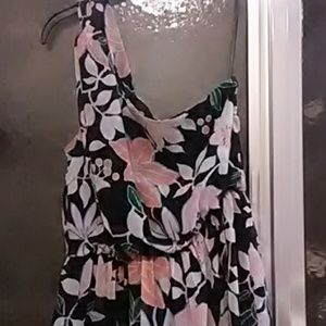 Loft floral one shoulder dress